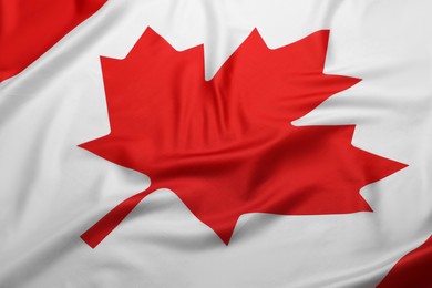 Flag of Canada as background, closeup view