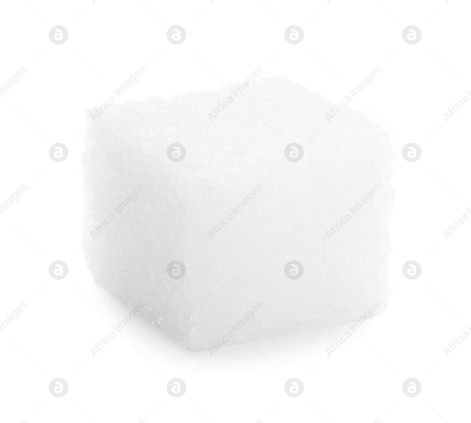 Photo of One refined sugar cube isolated on white