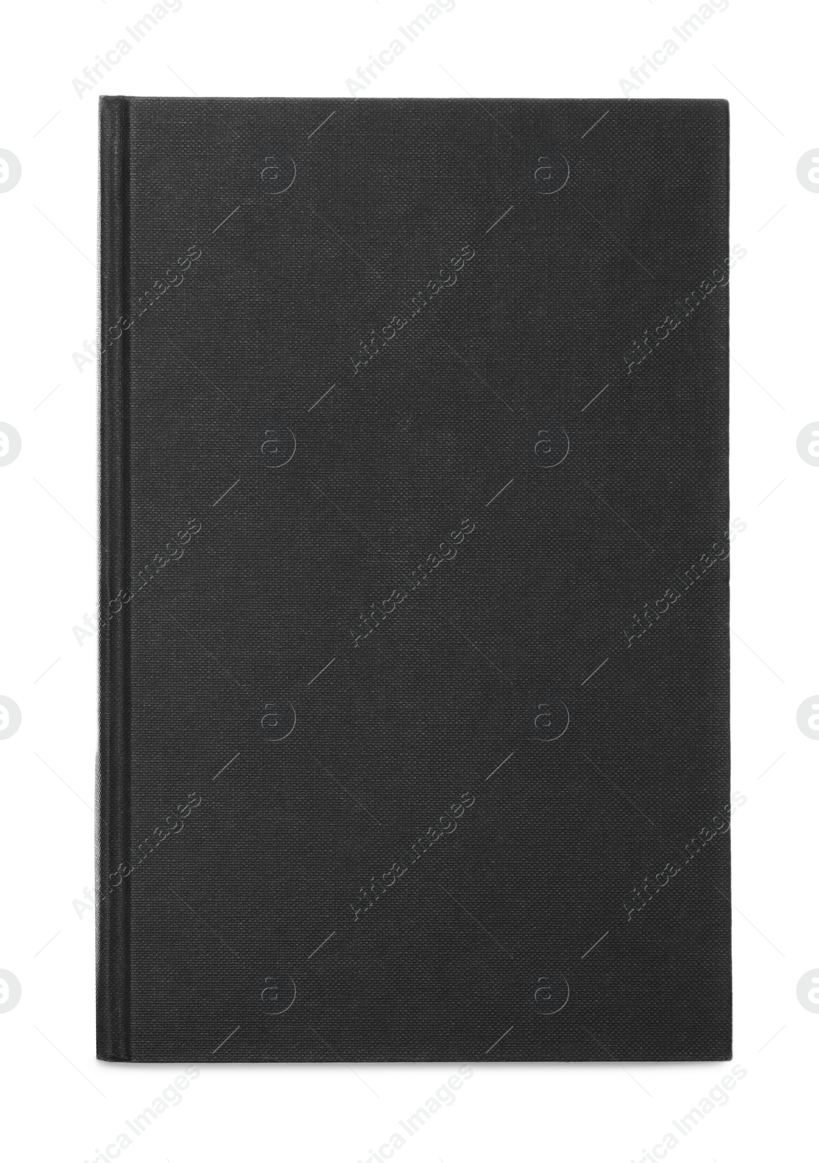 Photo of Closed book with black hard cover isolated on white