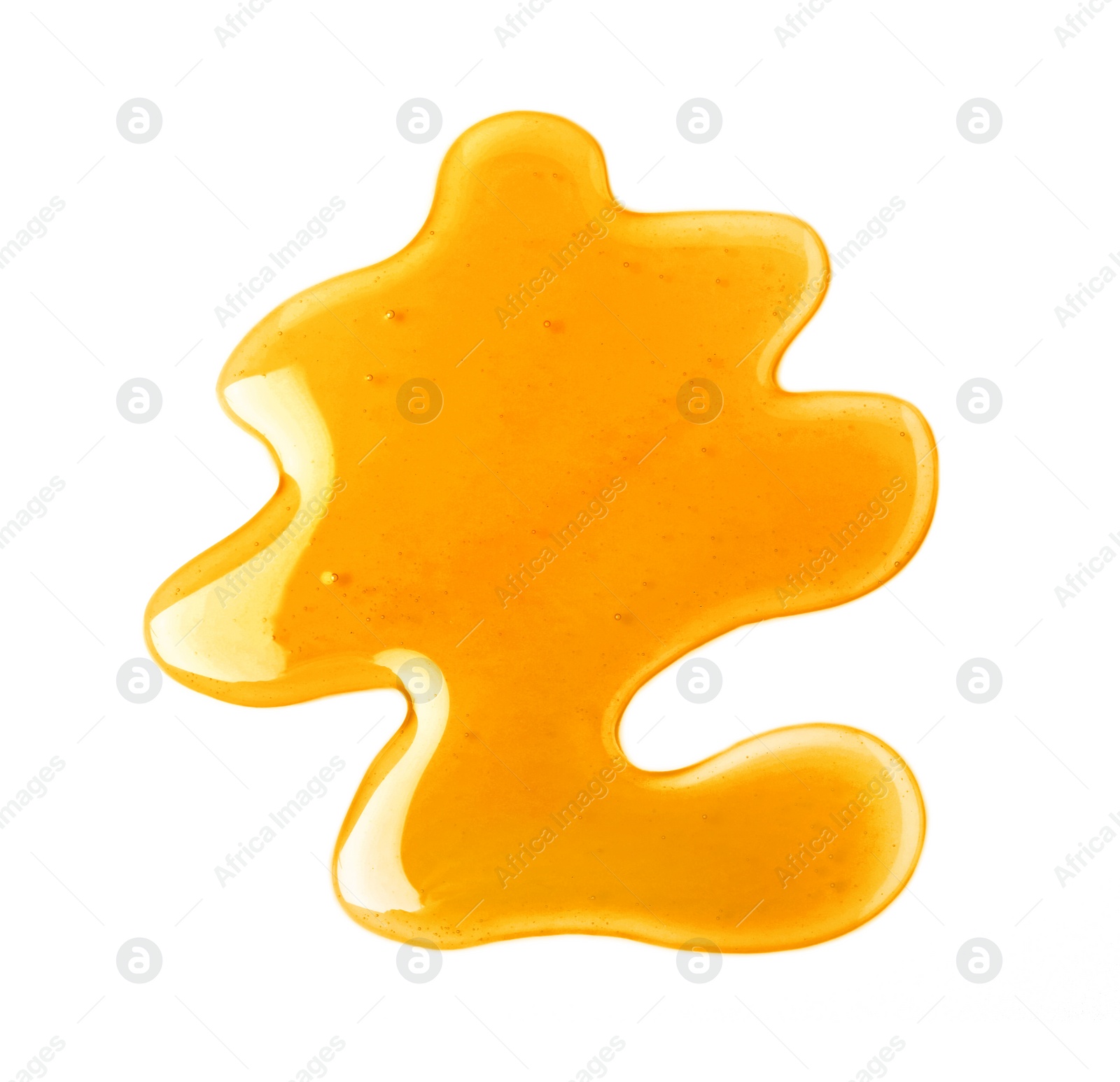 Photo of Fresh sweet honey isolated of white, top view