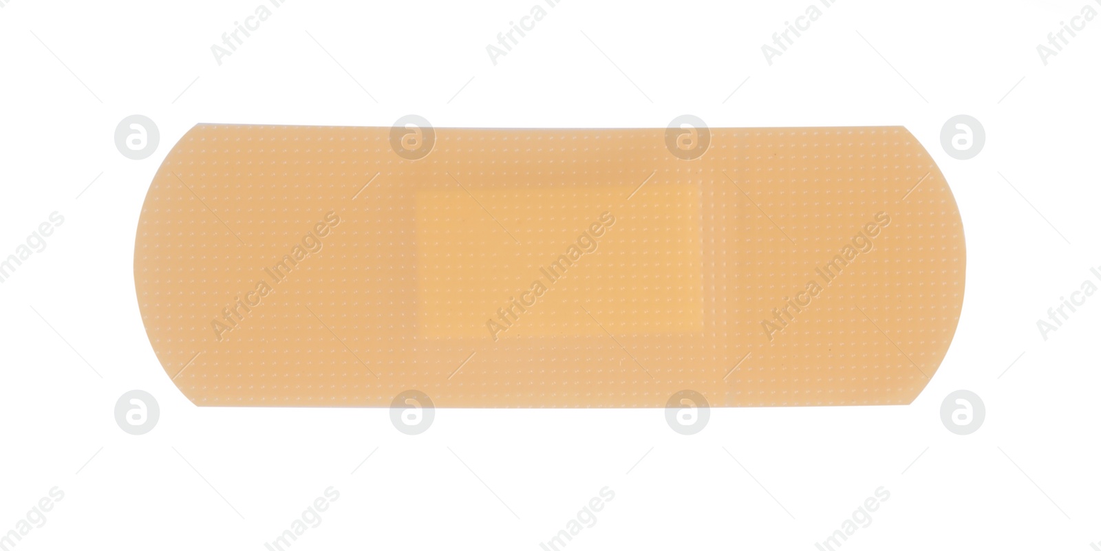 Photo of One medical adhesive bandage isolated on white, top view