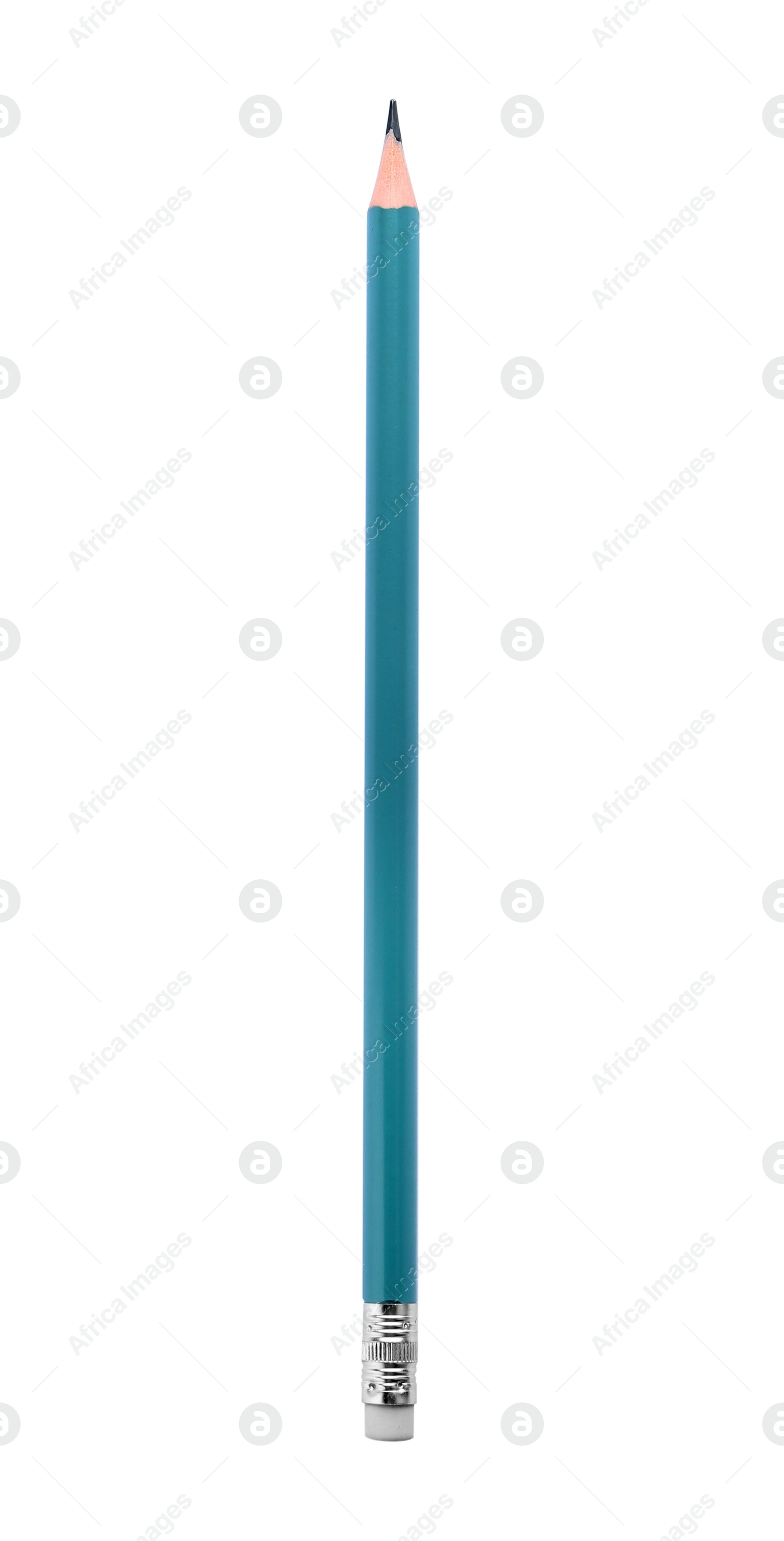 Photo of New pencil isolated on white. School stationery