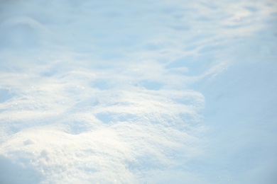 Beautiful snow on sunny day in winter