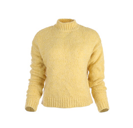 Stylish warm yellow sweater isolated on white