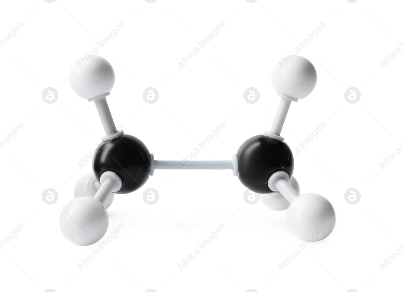 Photo of Molecule of alcohol isolated on white. Chemical model