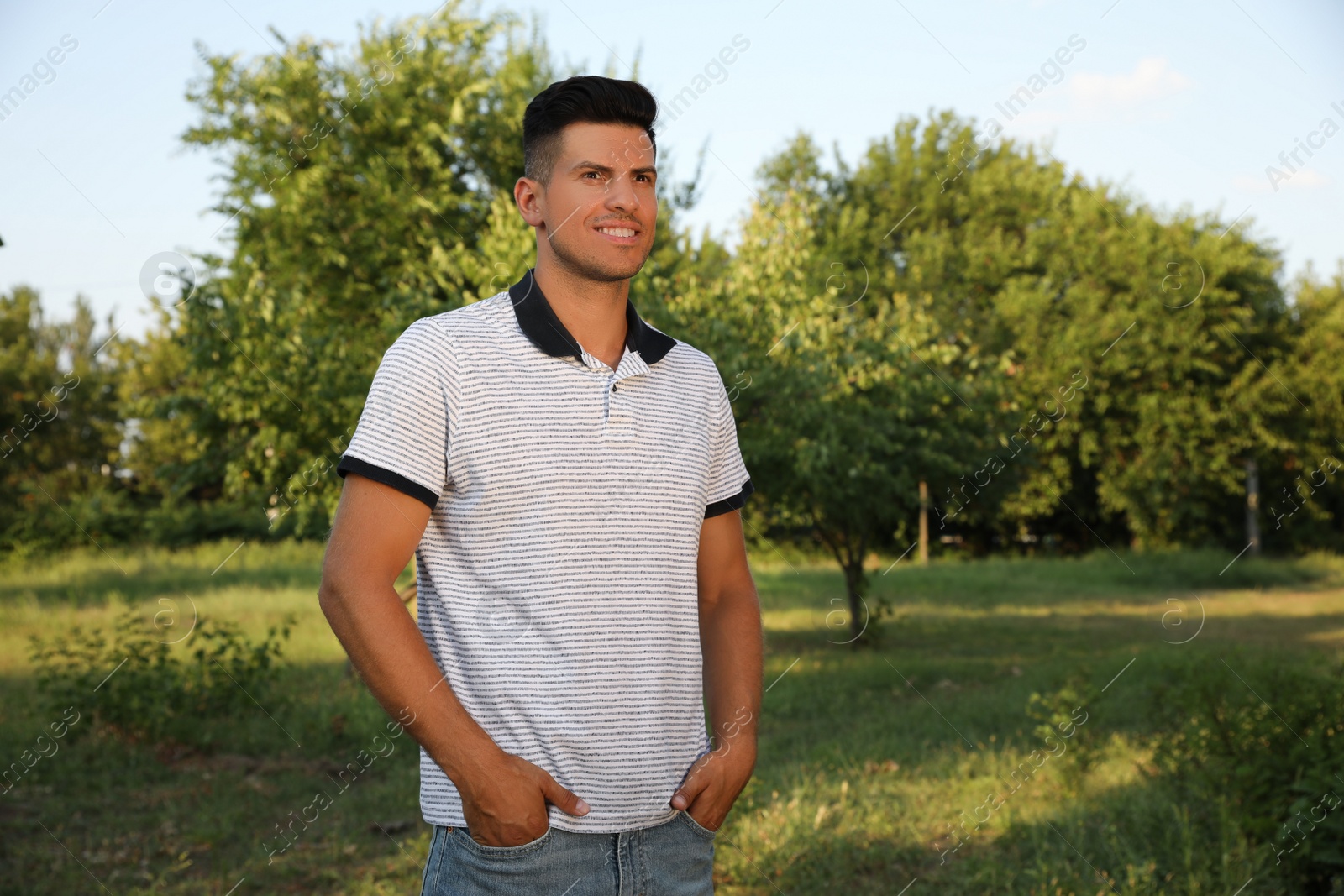 Photo of Handsome man in park on sunny day