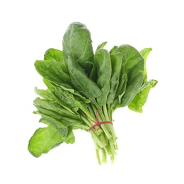 Photo of Bundle of fresh spinach isolated on white