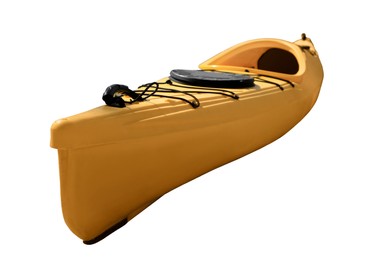 Yellow kayak isolated on white. Outdoor activity 