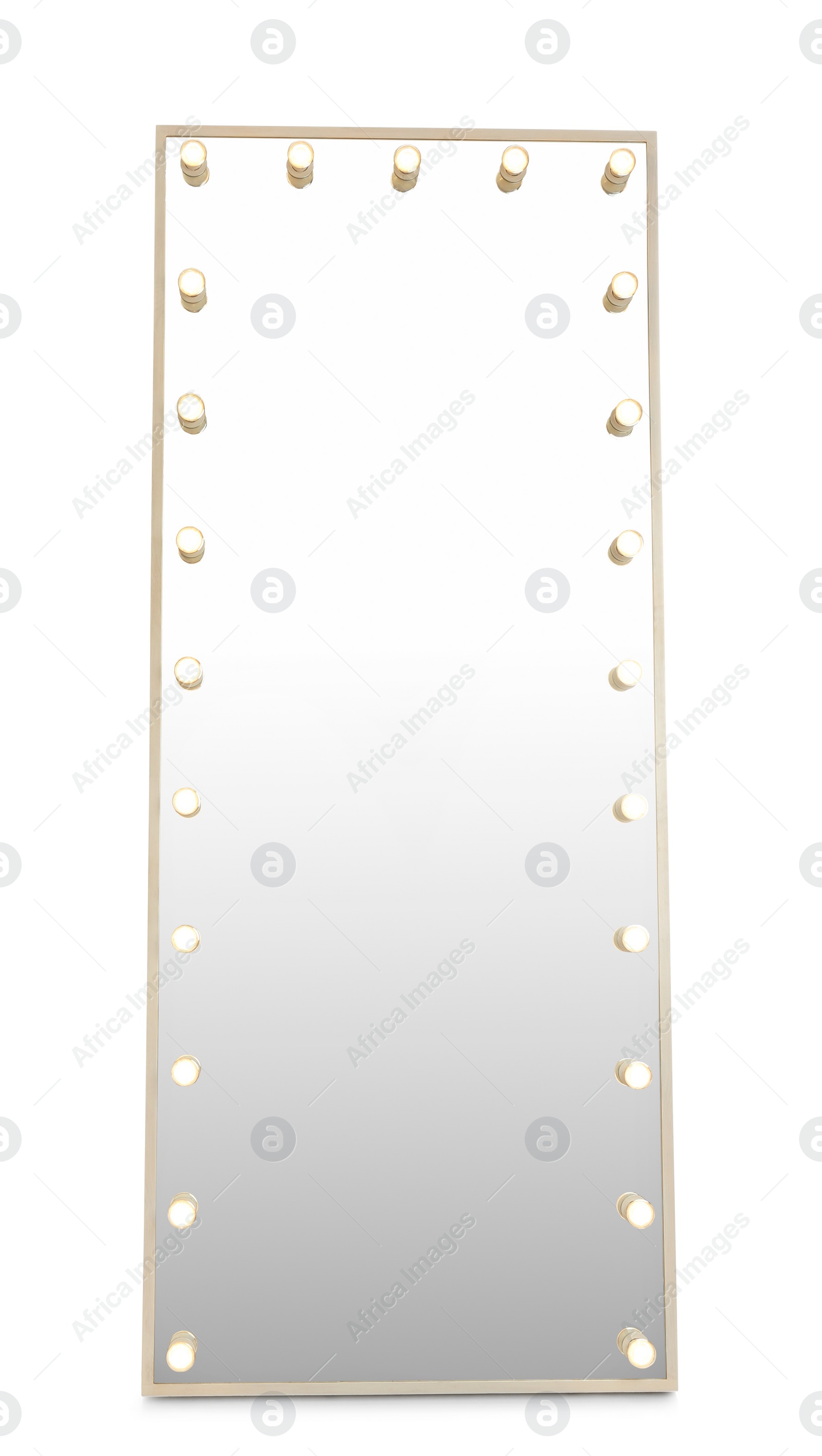 Photo of Beautiful modern mirror isolated on white. home decor