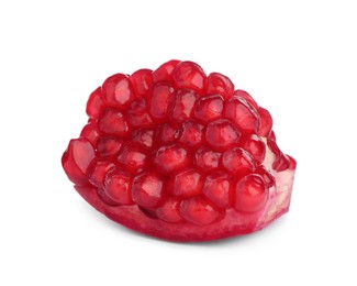 Piece of ripe juicy pomegranate isolated on white