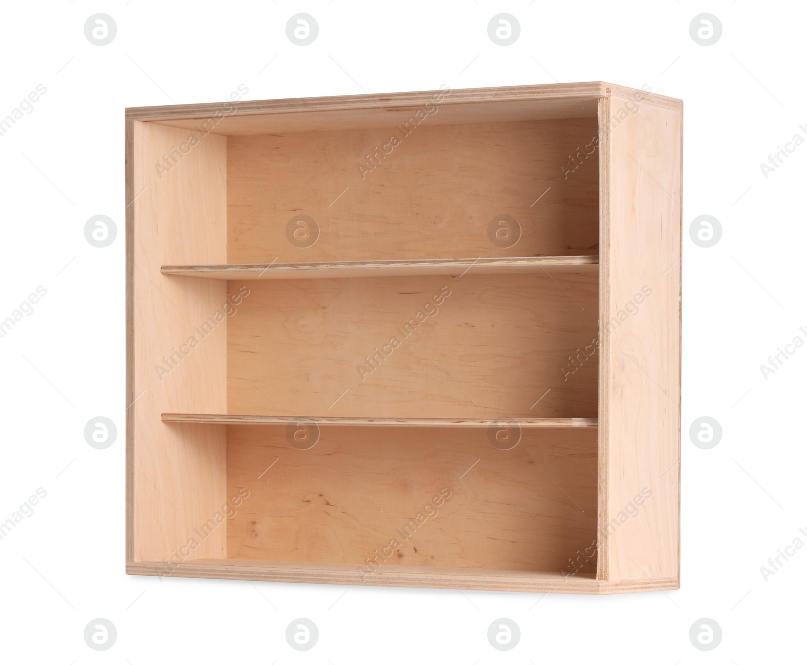 Photo of Empty wooden wine box isolated on white