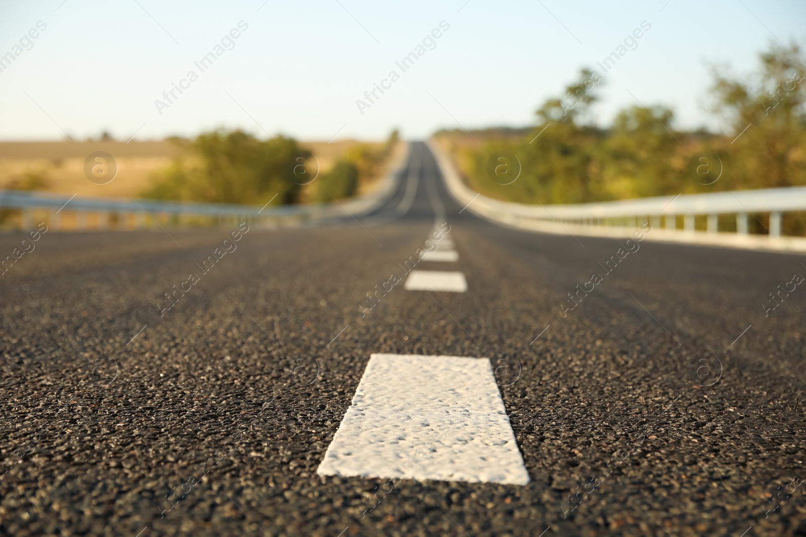 Photo of Beautiful view of empty asphalt highway. Road trip