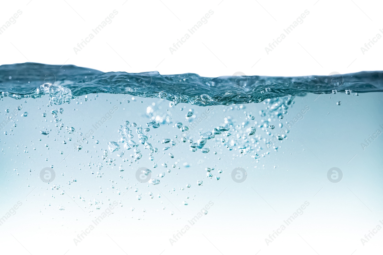 Photo of Splash of pure water on white background, closeup