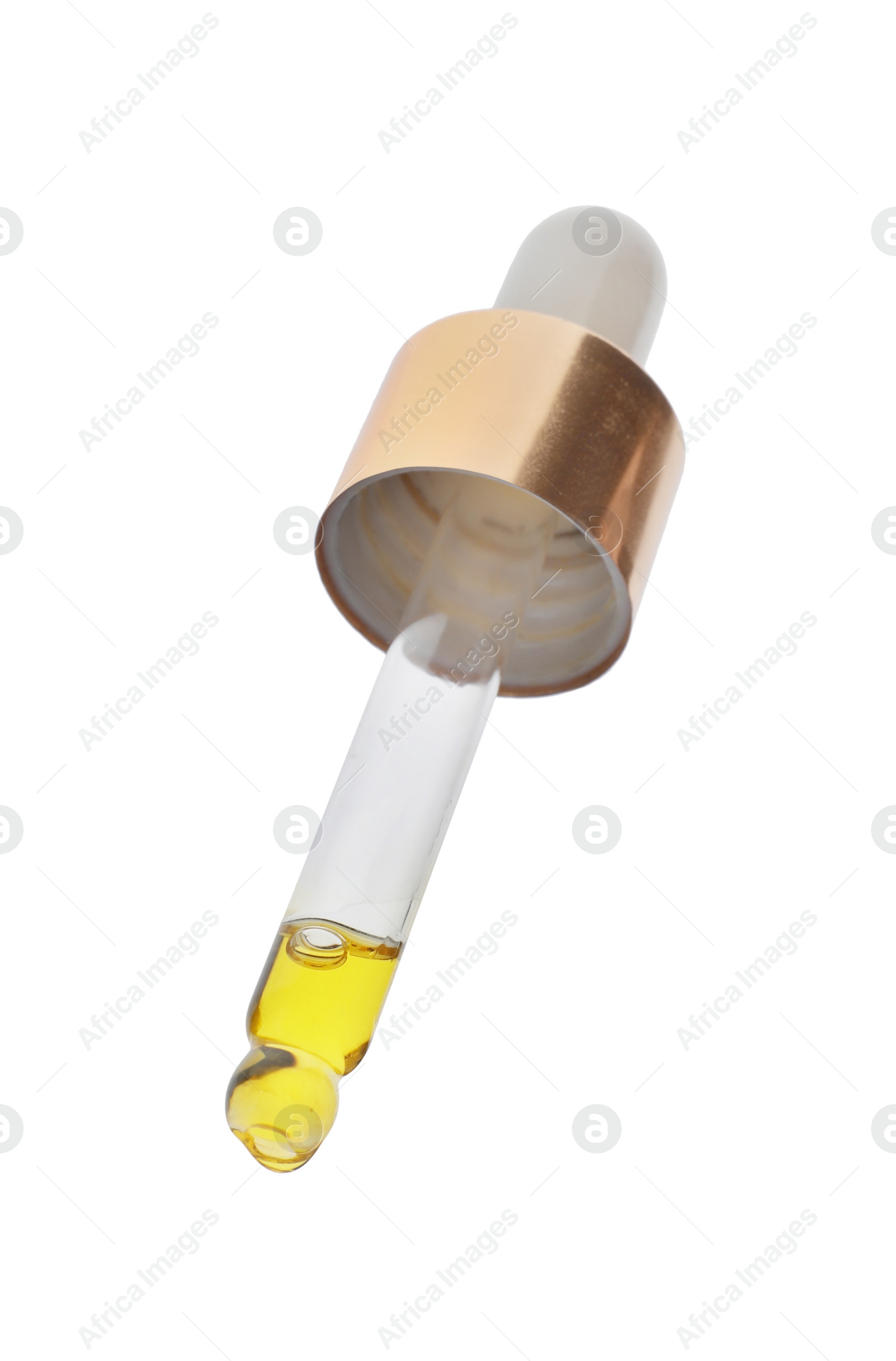 Photo of Pipette with face serum isolated on white