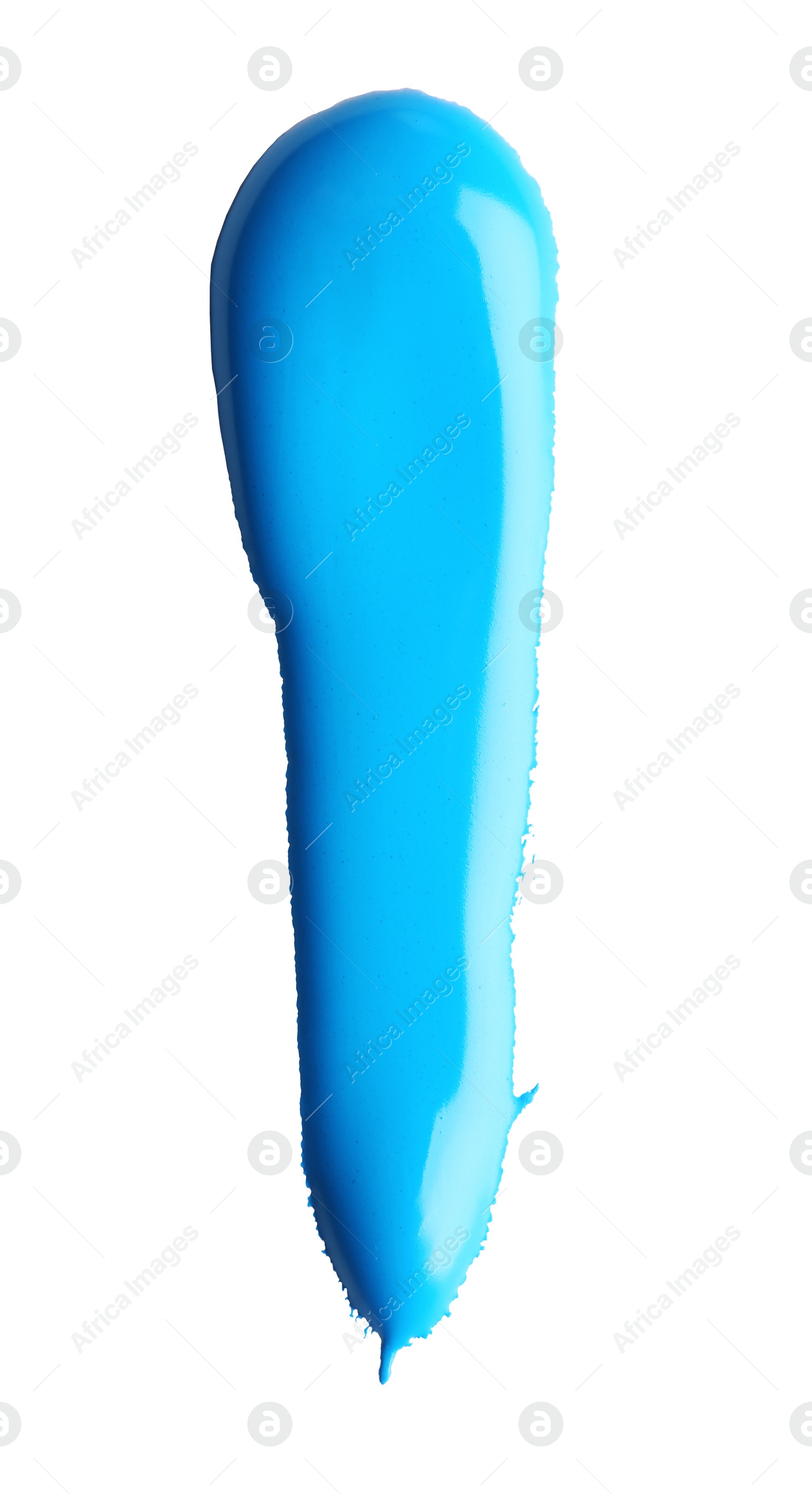 Photo of Abstract brushstroke of blue paint isolated on white