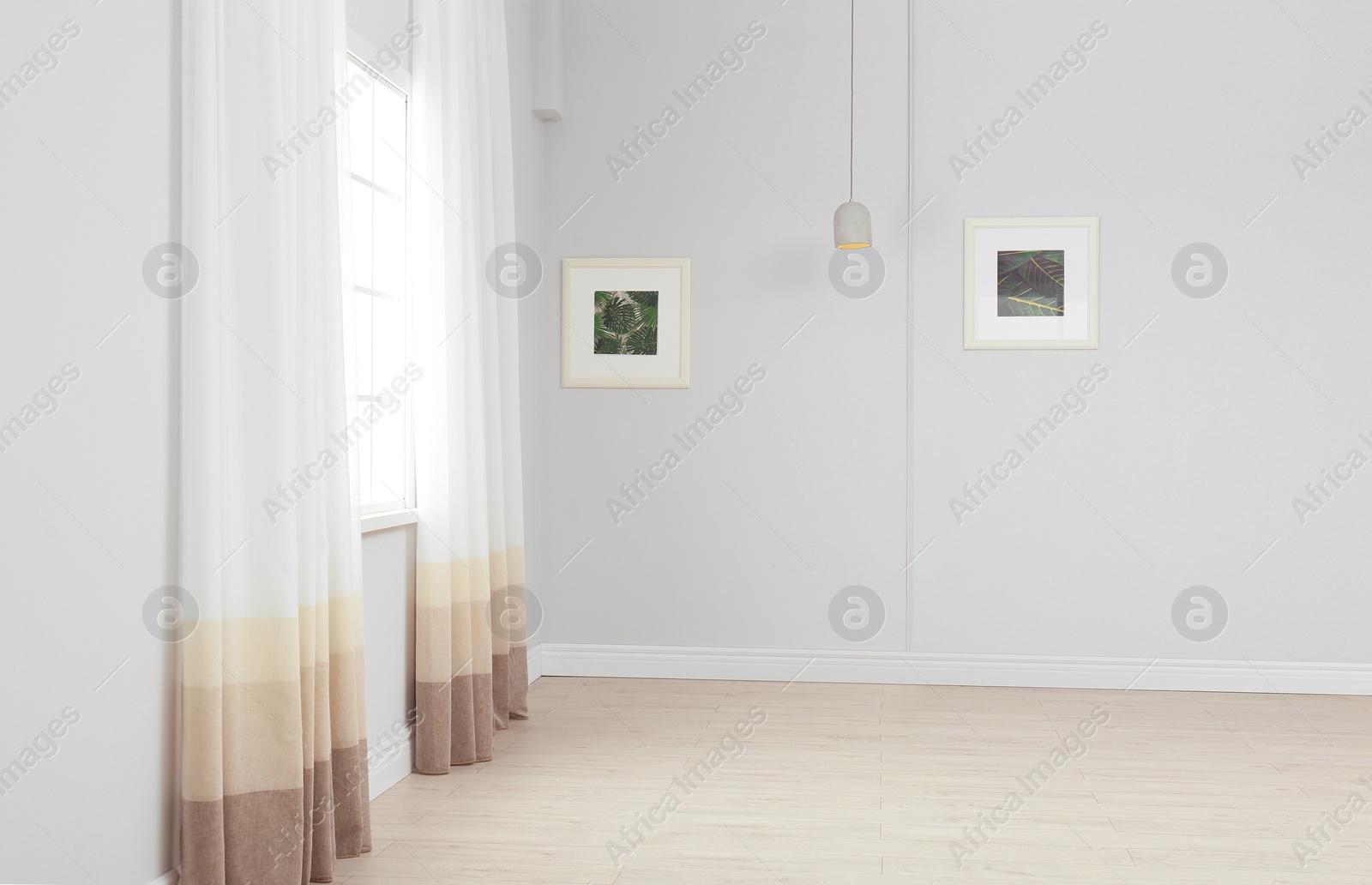 Photo of Empty living room with window. Interior design