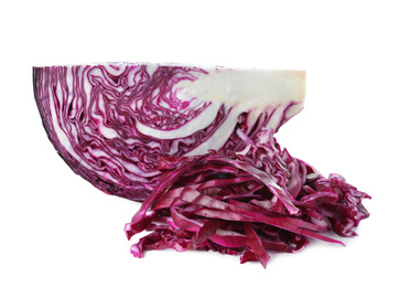 Fresh ripe red cabbage isolated on white