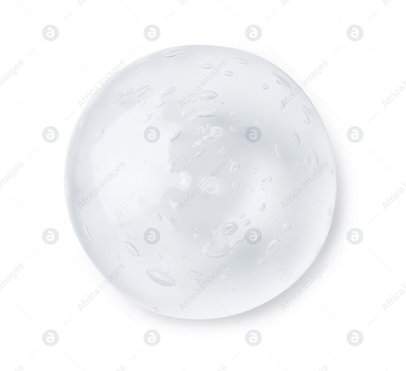 Photo of Sample of transparent cosmetic gel on light background, top view