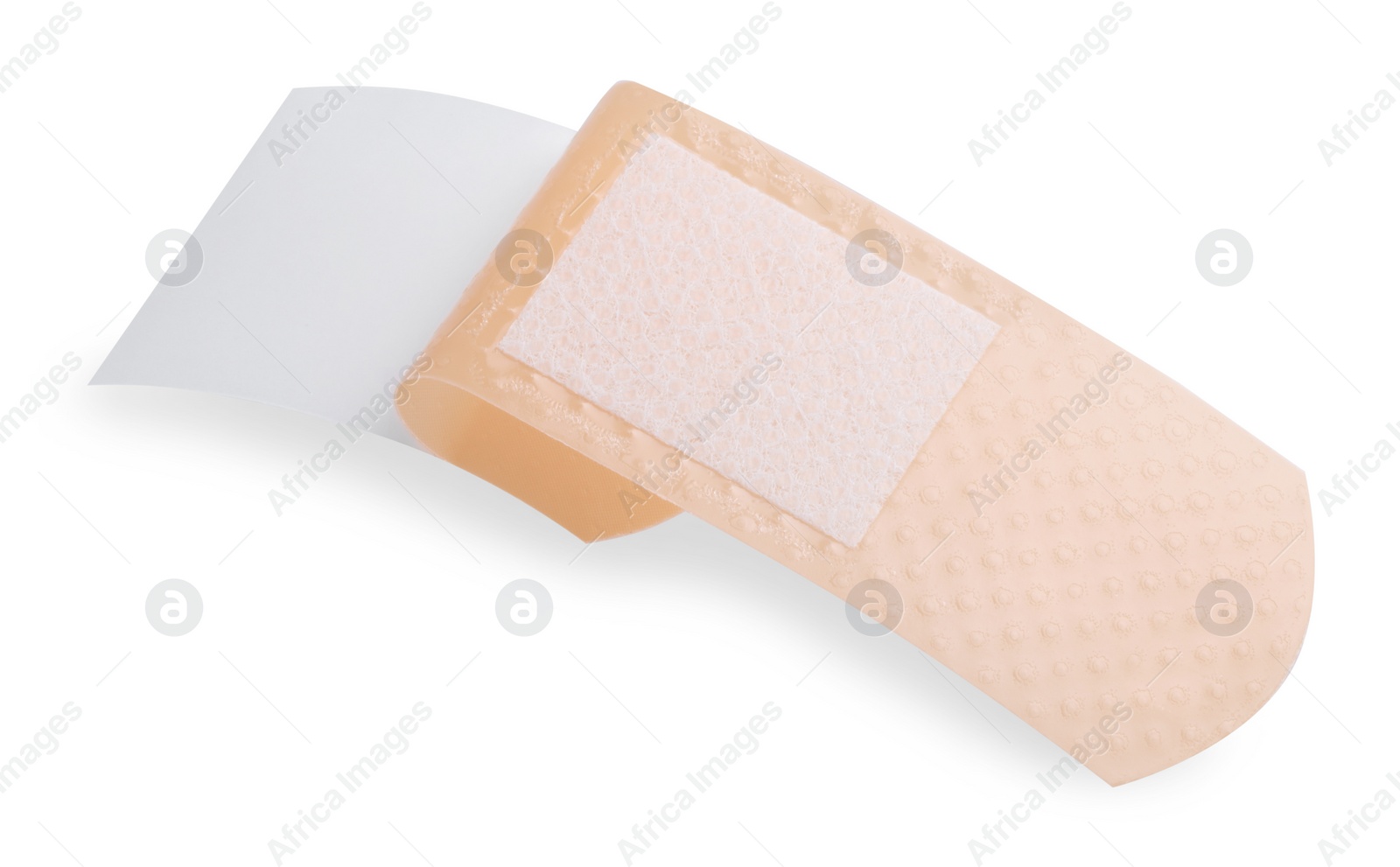 Photo of One medical adhesive bandage isolated on white