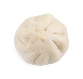 Delicious bao bun (baozi) isolated on white, top view