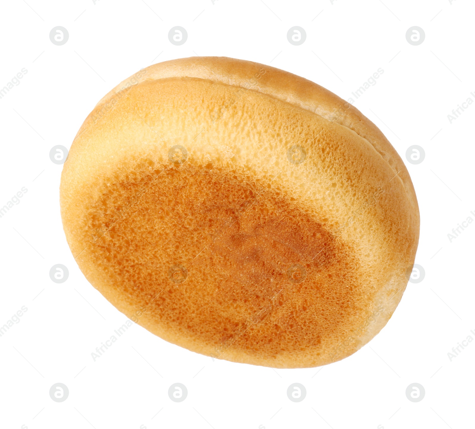 Photo of One fresh burger bun isolated on white