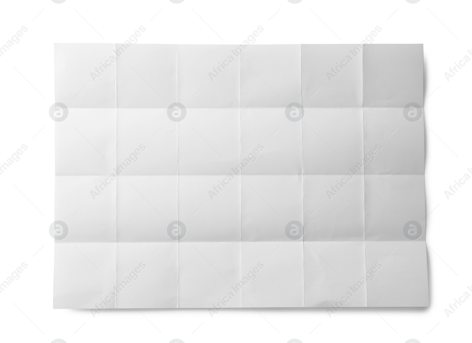 Photo of Blank sheet of paper with creases, top view