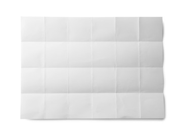 Photo of Blank sheet of paper with creases, top view