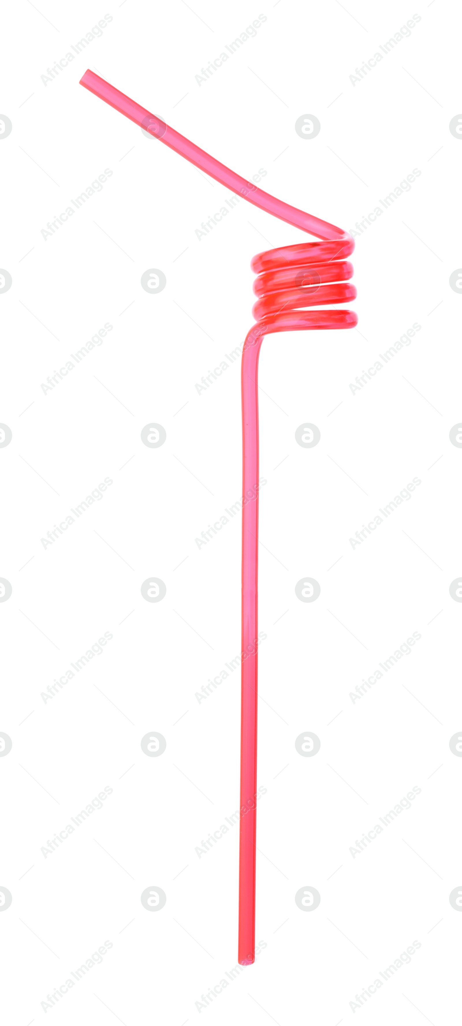 Photo of Plastic red cocktail tube isolated on white