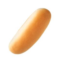 One fresh hot dog bun isolated on white