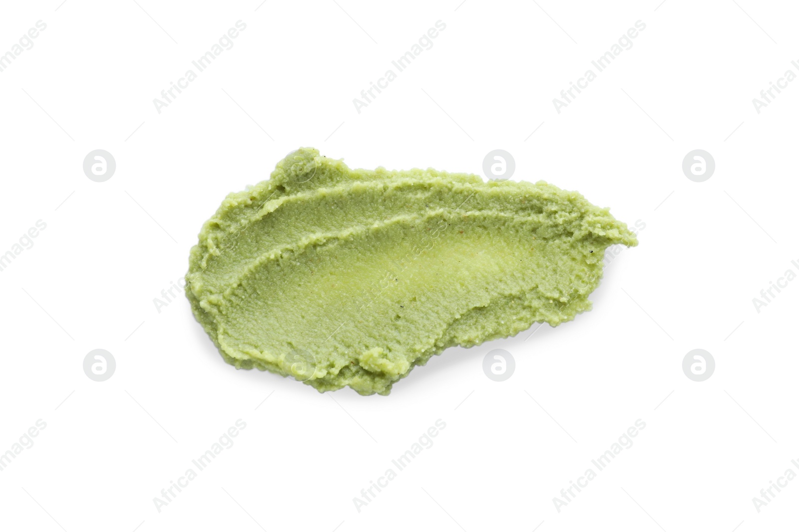 Photo of Delicious spicy wasabi paste isolated on white