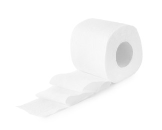 Photo of One toilet paper roll isolated on white