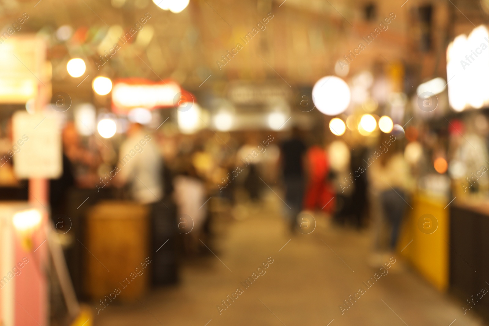 Photo of Blurred view of modern cafe. Bokeh effect