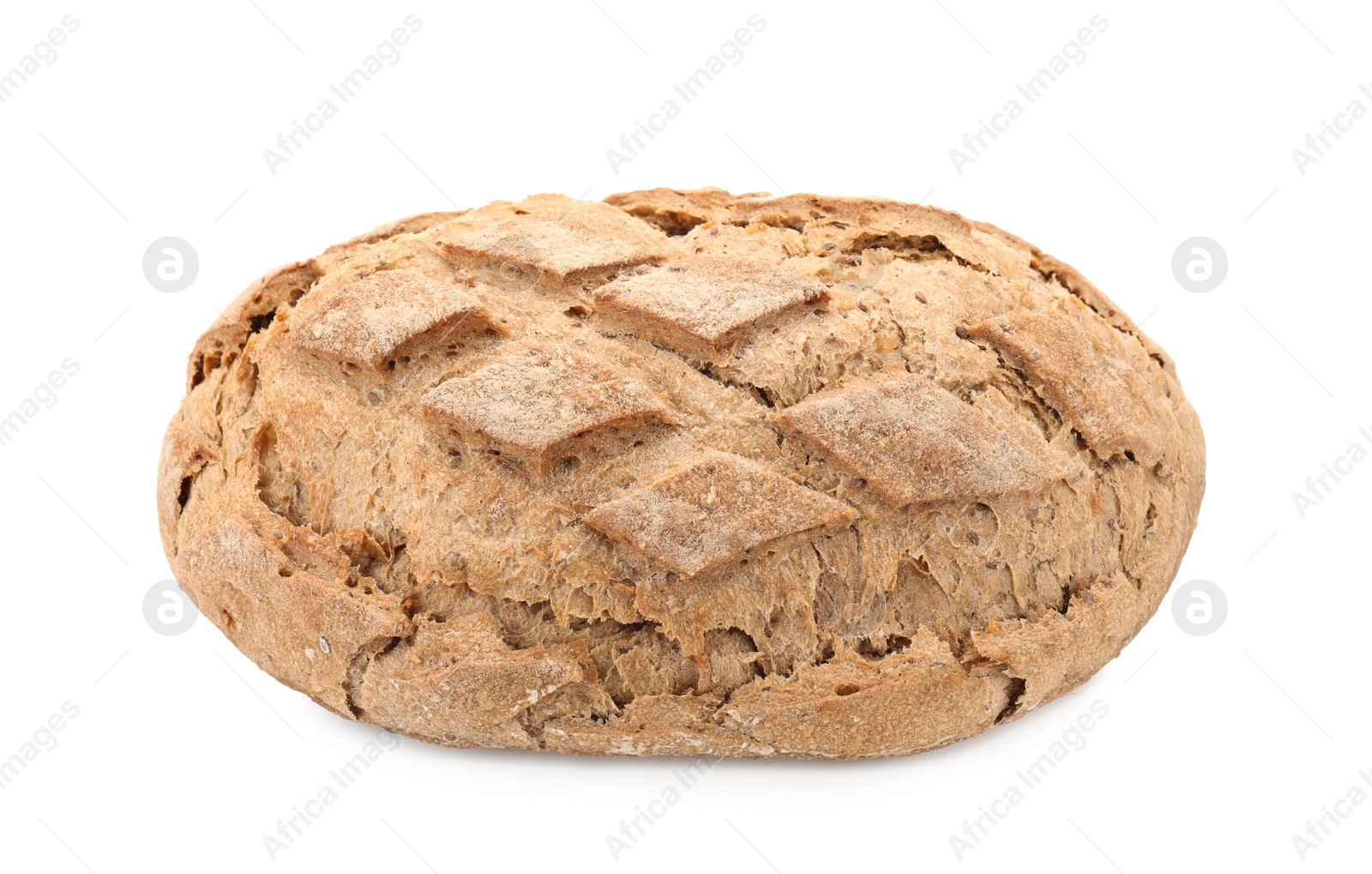 Photo of Freshly baked sourdough bread isolated on white