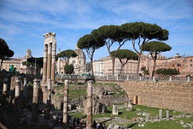 Photo of Rome, Italy - February 4, 2024 : View of Roman Forum