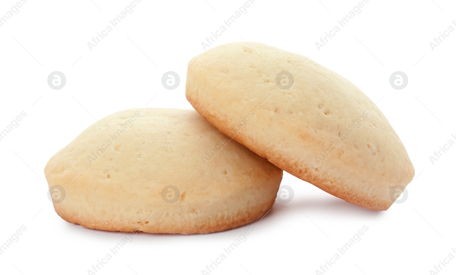 Photo of Tasty cookies for Islamic holidays isolated on white. Eid Mubarak