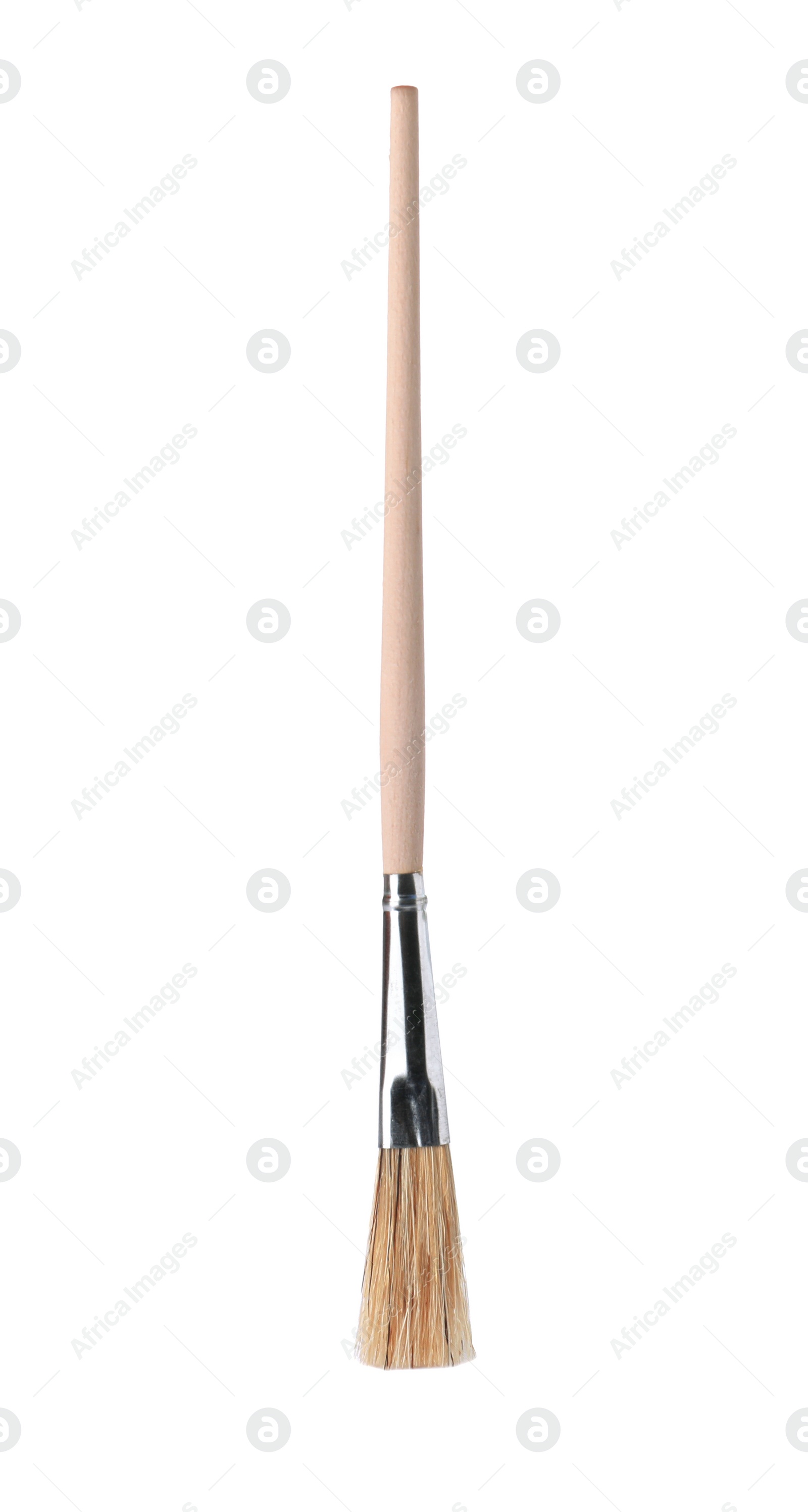 Photo of New paint brush on white background. Decorating tool