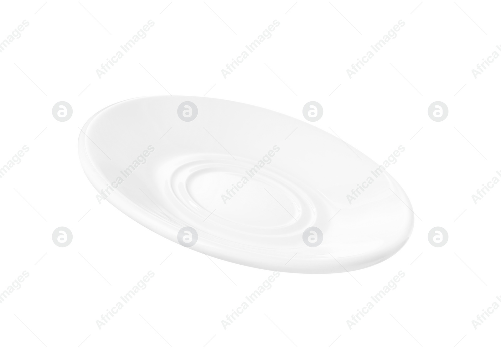 Photo of Ceramic plate isolated on white. Cooking utensil