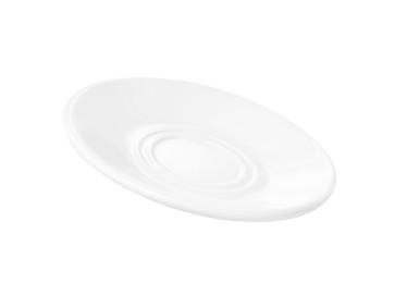 Photo of Ceramic plate isolated on white. Cooking utensil