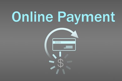 Interface of application for online payment, illustration