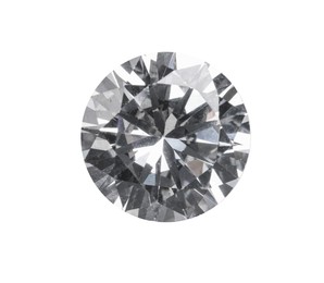 One beautiful shiny diamond isolated on white, top view