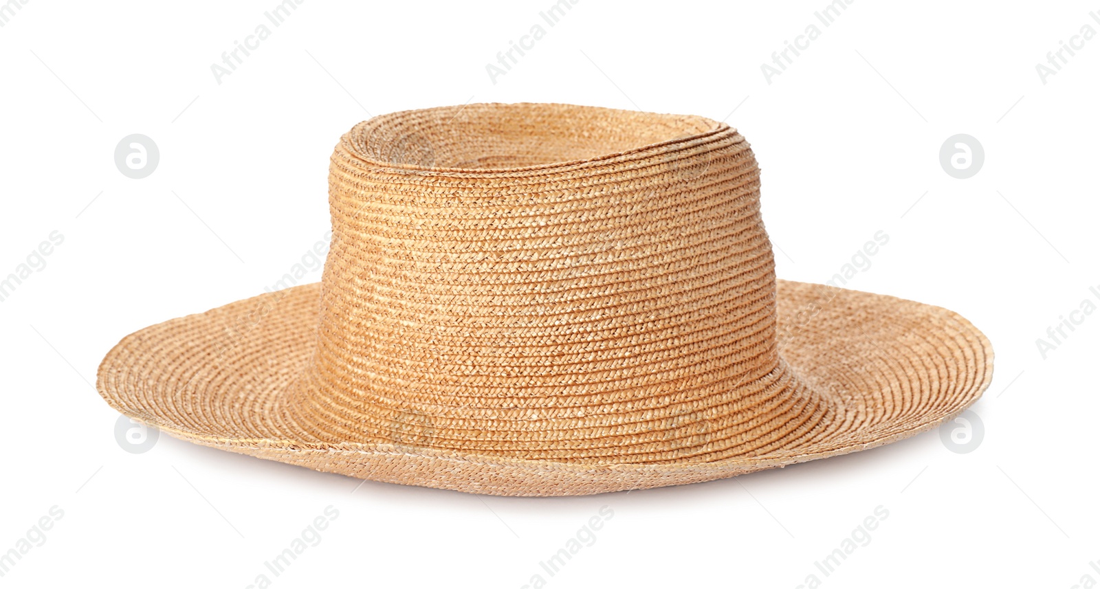 Photo of Summer hat on white background. Beach object