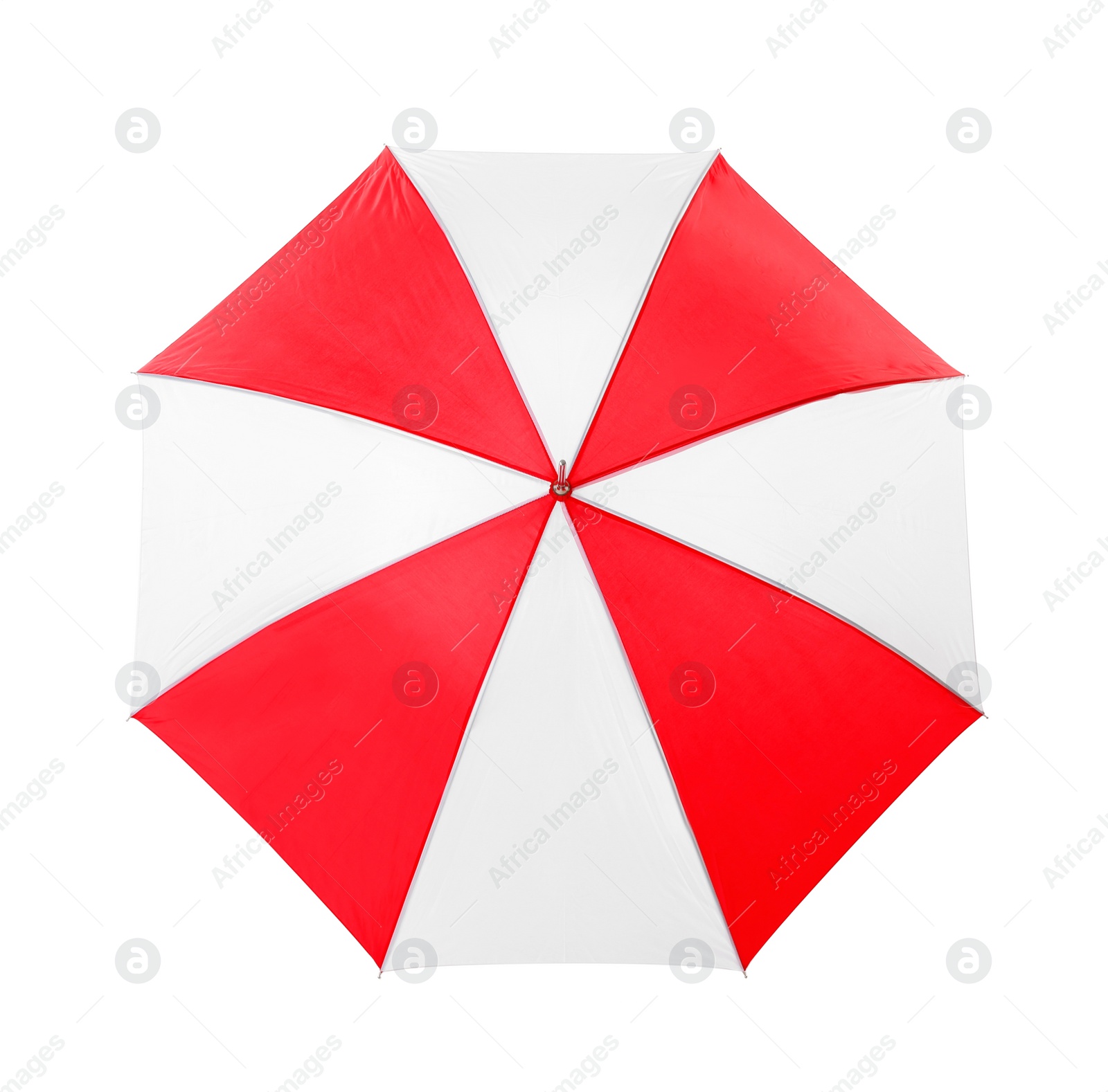 Photo of Modern opened bright umbrella isolated on white