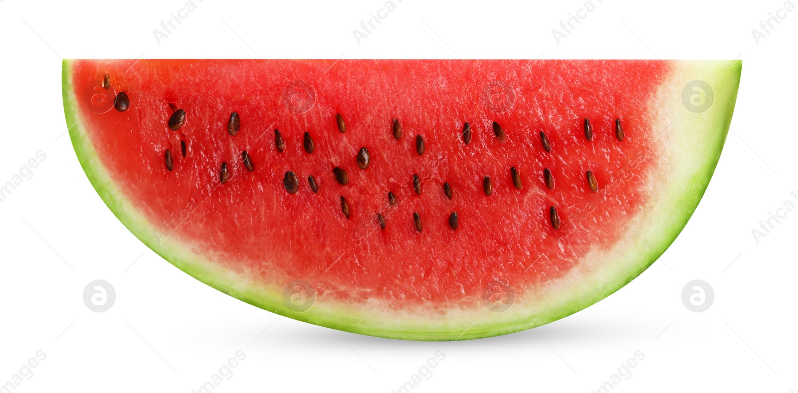 Photo of Slice of delicious ripe watermelon isolated on white