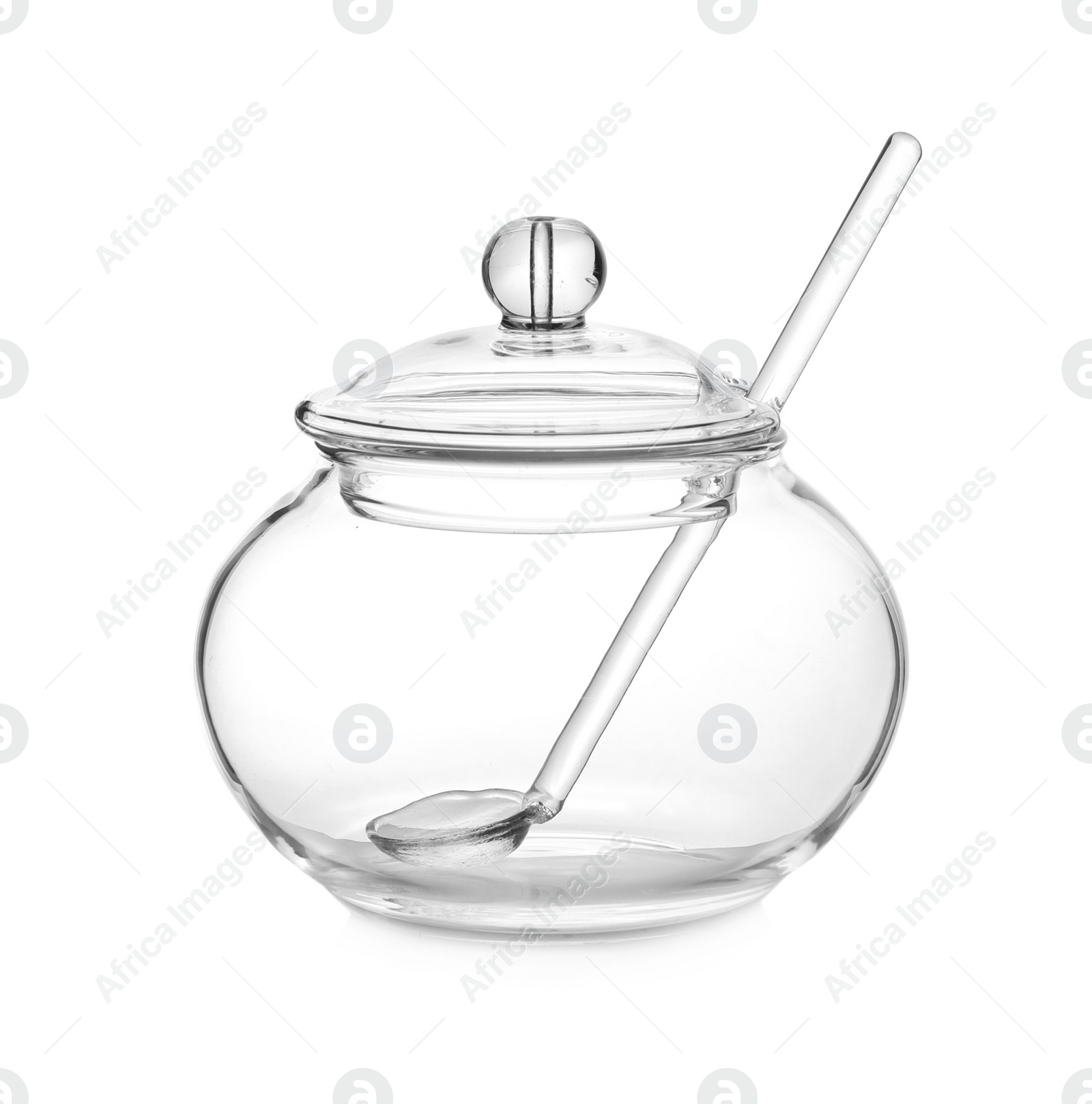 Photo of New empty sugar bowl isolated on white