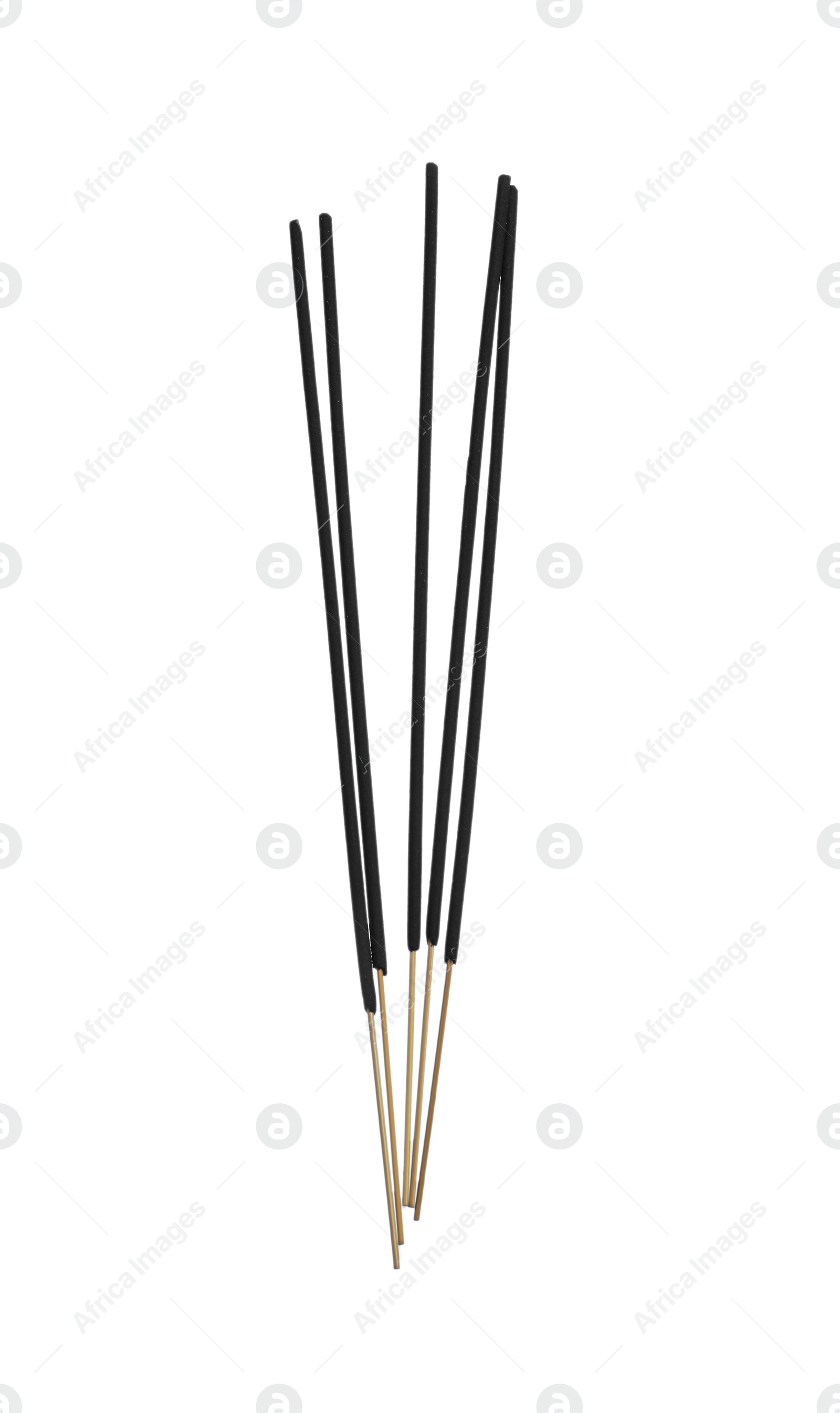 Photo of Many aromatic incense sticks on white background