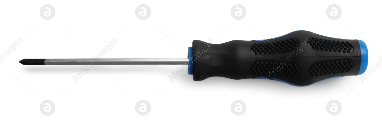 Photo of One screwdriver isolated on white, top view