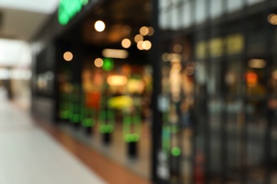 Blurred view of shopping mall interior. Bokeh effect