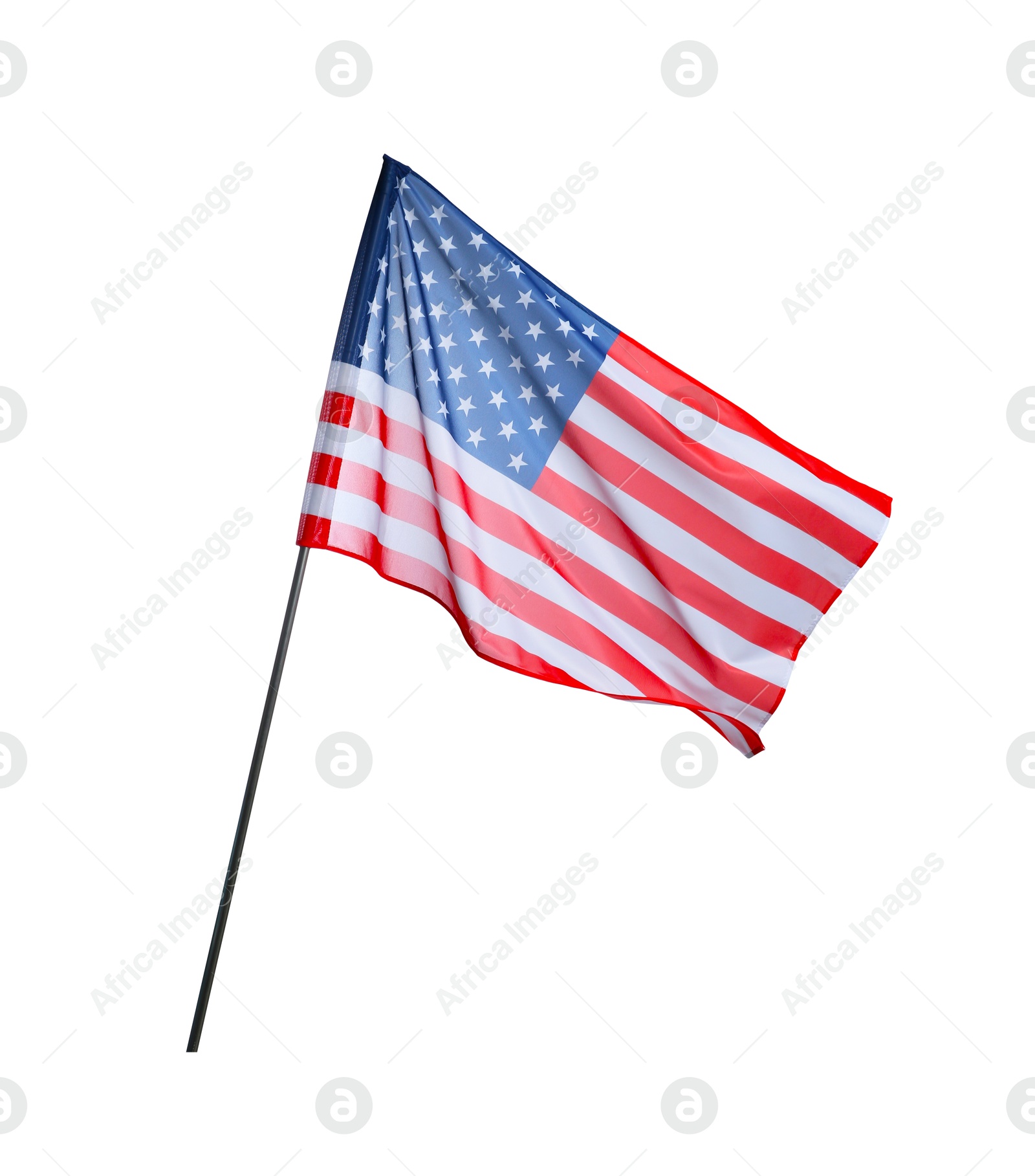 Photo of Flag of USA isolated on white. National symbol