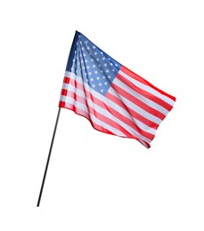 Photo of Flag of USA isolated on white. National symbol