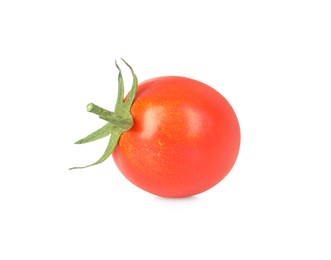 One ripe cherry tomato isolated on white